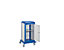 RasterPlan Tool Tower klein Modell 6, mobil, RAL 7035/5010 | 3 LP außen klein, 2 LP innen klein, 1 LP Tür, 1 Fachboden